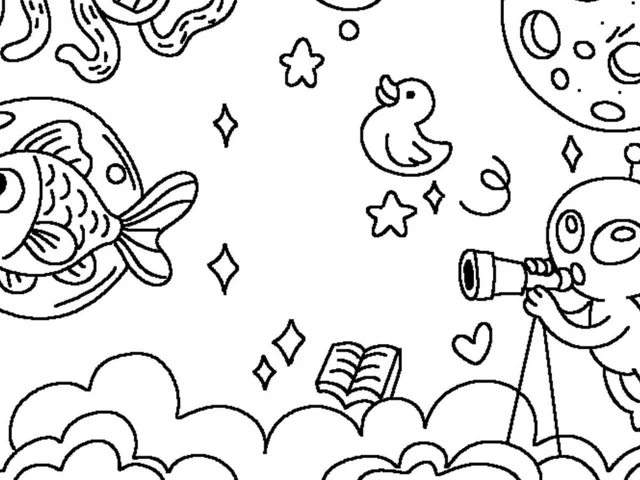 100 Cats Lost in the Future Find & Color