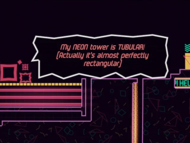 Big Neon Tower vs. Tiny Square