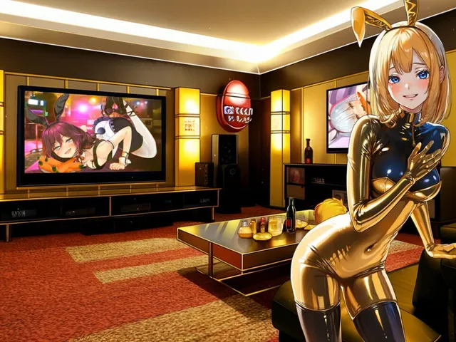 Bunny-girl with Golden Tummy