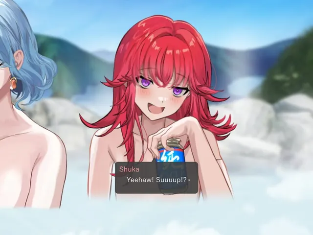 Drinking in the Hot Spring!