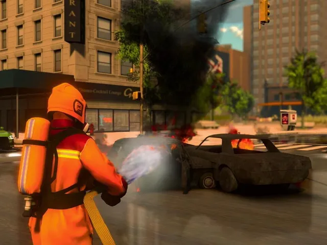 Firefighter Simulator 911: Car Fire Truck Driver