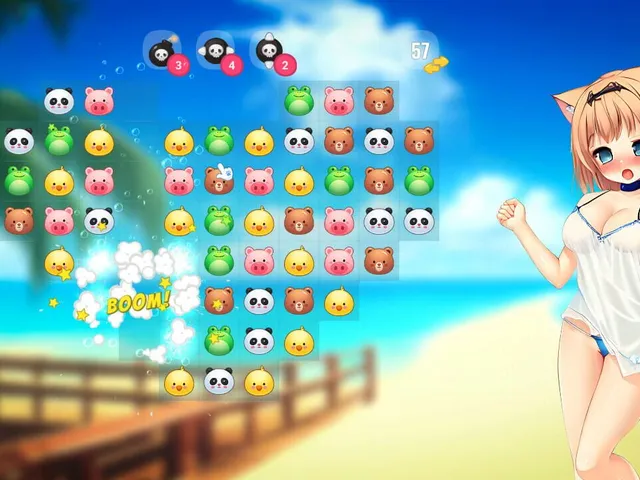 Neko Hentai Girl: Beach Match-3
