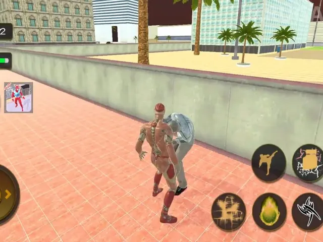 Superhero Captain Robot Flying Newyork City War