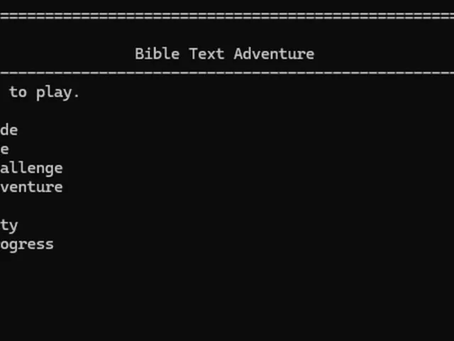 The Bible Text Adventure